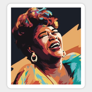 Ella Fitzgerald Jazz Portrait in Popart Style by LozsArt Sticker